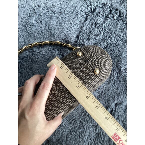 Eric Javits Women's Braided Chain Handle Handbag Shoulder Bag Bohemian Brown - Picture 9 of 12